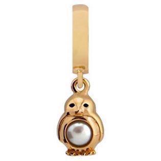 610-G29, Christina pingvin med perle Charm køb det billigst hos Guldsmykket.dk her